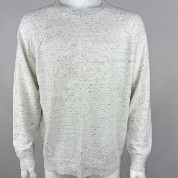 Vince Cotton Wool Pullover Sweater Mens XL NWOT $265 Long Sleeve Crew Neck Ivory - Picture 1 of 13
